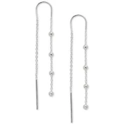 Cheapest ๐ Giani Bernini Polished Ball Chain Threader Drop Earrings In 18k Gold-Plated Sterling Silver, Created For Macy's (Also In Sterling Silver) โ