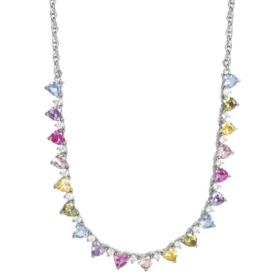 Outlet โค๏ธ Giani Bernini Multicolor Cubic Zirconia Heart 18 Collar Necklace In Sterling Silver, Created For Macy's ๐ 1 Outlet โค๏ธ Giani Bernini Multicolor Cubic Zirconia Heart 18 Collar Necklace In Sterling Silver, Created For Macy's ๐