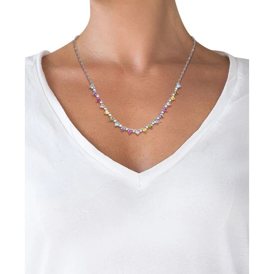 Outlet โค๏ธ Giani Bernini Multicolor Cubic Zirconia Heart 18 Collar Necklace In Sterling Silver, Created For Macy's ๐ 2 Outlet โค๏ธ Giani Bernini Multicolor Cubic Zirconia Heart 18 Collar Necklace In Sterling Silver, Created For Macy's ๐ - Image 2