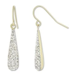 Outlet 🎉 Giani Bernini Crystal Teardrop Drop Earrings In 18k Gold-Plated Sterling Silver, Created For Macy's 🤩