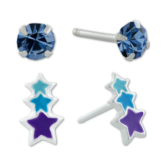 Flash Sale 🧨 Giani Bernini 2-Pc. Set Crystal Solitaire & Enamel Star Stud Earrings In Sterling Silver, Created For Macy's Multi 🤩 1 Flash Sale 🧨 Giani Bernini 2-Pc. Set Crystal Solitaire & Enamel Star Stud Earrings In Sterling Silver, Created For Macy's Multi 🤩