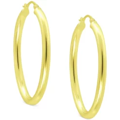 Flash Sale ✔️ Giani Bernini Polished Oval Medium Hoop Earrings, 25mm, Created For Macy's Gold Over Silver 👏 -Giani Bernini Shop unnamed file 265