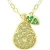 Deals ✔️ Giani Bernini Lemon Green & Green Quartz Pear Pendant Necklace, 16 + 2 Extender, Created For Macy's Gold Over Silver 💯