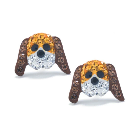 New ๐ Giani Bernini Brown And White Pave Crystal Dog Face Stud Earrings Set In Sterling Silver White/brown ๐ฏ 1 New ๐ Giani Bernini Brown And White Pave Crystal Dog Face Stud Earrings Set In Sterling Silver White/brown ๐ฏ