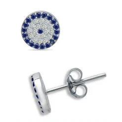 Discount 😍 Giani Bernini Cubic Zirconia Evil Eye Stud Earrings In Sterling Silver, Created For Macy's 😍