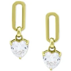 Brand new ❤️ Giani Bernini Cubic Zirconia Heart Drop Earrings, Created For Macy's Sterling Silver ❤️