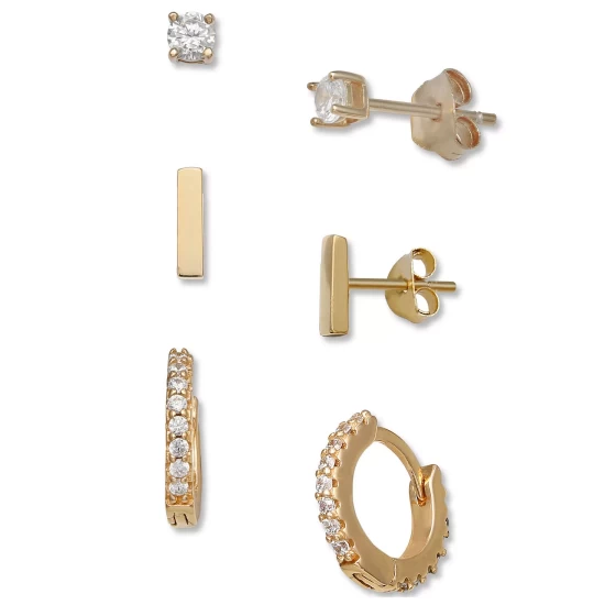 Coupon โ Giani Bernini 3-Pc. Set Cubic Zirconia Stud & Hoop Earrings In 18k Gold-Plated Sterling Silver, Created For Macy's Gold Over Silver ๐งจ 2 Coupon โ Giani Bernini 3-Pc. Set Cubic Zirconia Stud & Hoop Earrings In 18k Gold-Plated Sterling Silver, Created For Macy's Gold Over Silver ๐งจ - Image 2