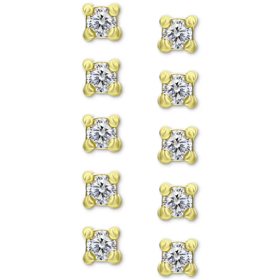 Best Pirce 🔔 Giani Bernini 5-Pc. Set Cubic Zirconia Stud Earrings, Created For Macy's Silver ✔️ 4 Best Pirce 🔔 Giani Bernini 5-Pc. Set Cubic Zirconia Stud Earrings, Created For Macy's Silver ✔️ - Image 4