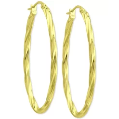 Hot Sale ⭐ Giani Bernini Oval Twist Small Hoop Earrings, 15mm, Created For Macy's Silver 🎉 -Giani Bernini Shop unnamed file 315