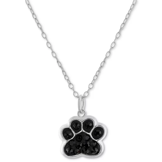 Promo 🤩 Giani Bernini Crystal Pavé Pawprint 18 Pendant Necklace In Sterling Silver, Created For Macy's Black/white ✔️ 2 Promo 🤩 Giani Bernini Crystal Pavé Pawprint 18 Pendant Necklace In Sterling Silver, Created For Macy's Black/white ✔️ - Image 2