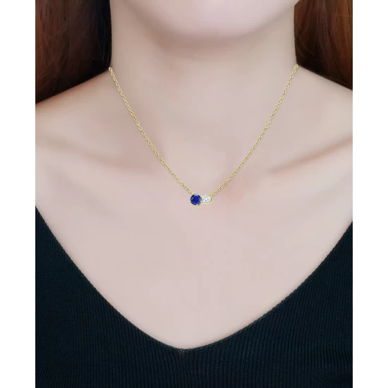 Promo 🔥 Giani Bernini Lab-Created Blue Sapphire & Cubic Zirconia Collar Necklace, 16 + 2 Extender, Created For Macy's Gold Over Silver ❤️ 4 Promo 🔥 Giani Bernini Lab-Created Blue Sapphire & Cubic Zirconia Collar Necklace, 16 + 2 Extender, Created For Macy's Gold Over Silver ❤️ - Image 4