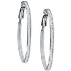 Flash Sale ✔️ Giani Bernini Cubic Zirconia Medium Hoop Earrings, 1.5, Created For Macy's Sterling Silver ✔️ -Giani Bernini Shop unnamed file 361