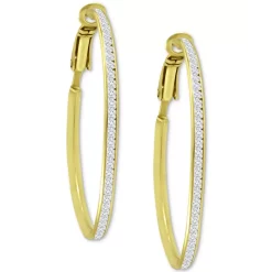 Flash Sale ✔️ Giani Bernini Cubic Zirconia Medium Hoop Earrings, 1.5, Created For Macy's Sterling Silver ✔️ -Giani Bernini Shop unnamed file 362
