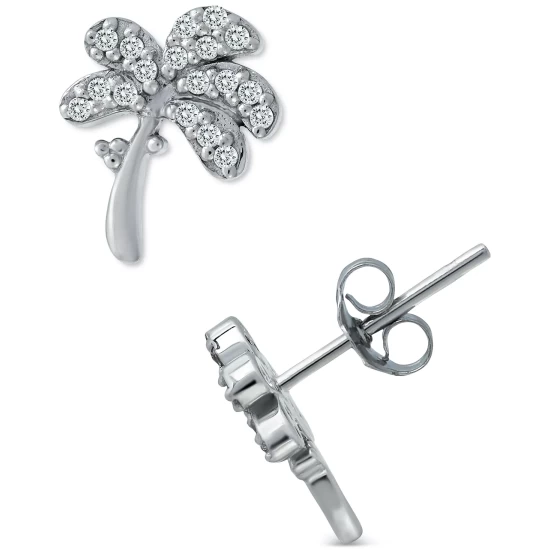 Best Sale ๐ฅฐ Giani Bernini Cubic Zirconia Palm Tree Stud Earrings In Sterling Silver, Created For Macy's โ 4 Best Sale ๐ฅฐ Giani Bernini Cubic Zirconia Palm Tree Stud Earrings In Sterling Silver, Created For Macy's โ - Image 4