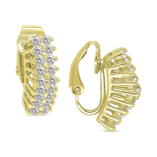 Brand new 🔥 Giani Bernini Cubic Zirconia Clip-On Hoop Earrings, Created For Macy's Gold Over Silver ⌛ 5 Brand new 🔥 Giani Bernini Cubic Zirconia Clip-On Hoop Earrings, Created For Macy's Gold Over Silver ⌛ - Image 5