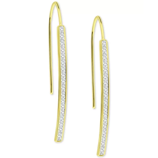 Flash Sale ❤️ Giani Bernini Cubic Zirconia Vertical Bar Threader Earrings, Created For Macy's Gold 💯 6 Flash Sale ❤️ Giani Bernini Cubic Zirconia Vertical Bar Threader Earrings, Created For Macy's Gold 💯 - Image 6