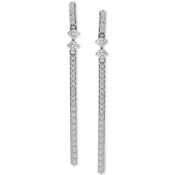 New ✔️ Giani Bernini Cubic Zirconia Linear Bar Drop Earrings, Created For Macy's Gold Over Silver ✨ -Giani Bernini Shop unnamed file 396