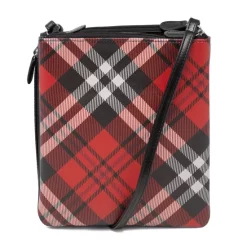 Budget ✨ Giani Bernini Triple-Zip Saffiano Plaid Dasher Crossbody, Created For Macy's Red Plaid/silver ⌛ -Giani Bernini Shop unnamed file 431