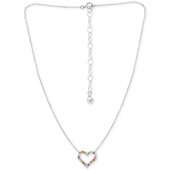 Brand new 🌟 Giani Bernini Lab-Created Pink Sapphire (1/3 Ct. T.w.) & Multicolor Cubic Zirconia Heart Pendant Necklace In Sterling Silver, 16 + 2 Extender, Created For Macy's 😍 4 Brand new 🌟 Giani Bernini Lab-Created Pink Sapphire (1/3 Ct. T.w.) & Multicolor Cubic Zirconia Heart Pendant Necklace In Sterling Silver, 16 + 2 Extender, Created For Macy's 😍 - Image 4
