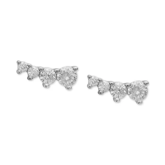 Budget โ๏ธ Giani Bernini Cubic Zirconia Ear Climbers In Sterling Silver, Created For Macy's ๐ฏ 4 Budget โ๏ธ Giani Bernini Cubic Zirconia Ear Climbers In Sterling Silver, Created For Macy's ๐ฏ - Image 4
