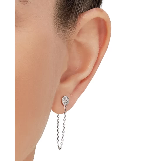 Outlet 😍 Giani Bernini Cubic Zirconia Cluster Chain Drop Earrings In 14k Gold-Plated Sterling Silver, Created For Macy's (Also In Sterling Silver) 🥰 5 Outlet 😍 Giani Bernini Cubic Zirconia Cluster Chain Drop Earrings In 14k Gold-Plated Sterling Silver, Created For Macy's (Also In Sterling Silver) 🥰 - Image 5