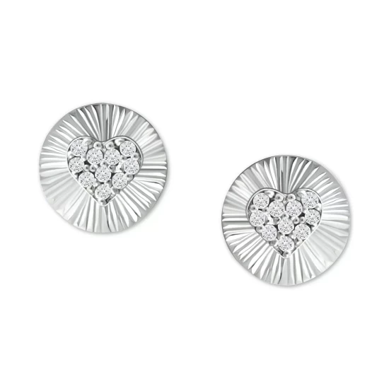 Deals 🧨 Giani Bernini Cubic Zirconia Heart Disc Stud Earrings, Created For Macy's Gold Over Silver ❤️ 4 Deals 🧨 Giani Bernini Cubic Zirconia Heart Disc Stud Earrings, Created For Macy's Gold Over Silver ❤️ - Image 4