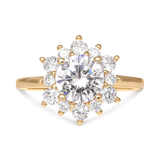 Best Pirce ❤️ Giani Bernini Cubic Zirconia Cluster Flower Ring In Gold-Plated Sterling Silver, Created For Macy's Gold Over Sterling Silver 👏 4 Best Pirce ❤️ Giani Bernini Cubic Zirconia Cluster Flower Ring In Gold-Plated Sterling Silver, Created For Macy's Gold Over Sterling Silver 👏 - Image 4