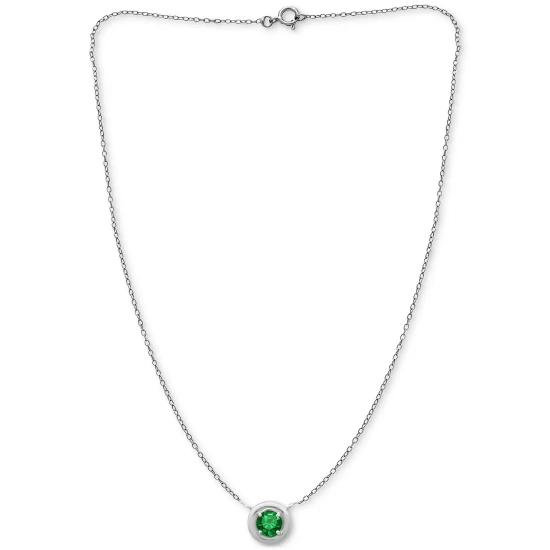 Buy 🤩 Giani Bernini Green Cubic Zirconia Framed 16 Pendant Necklace, Created For Macy's Silver 👏 4 Buy 🤩 Giani Bernini Green Cubic Zirconia Framed 16 Pendant Necklace, Created For Macy's Silver 👏 - Image 4