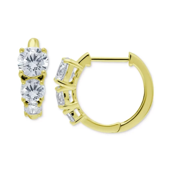 Top 10 🛒 Giani Bernini Cubic Zirconia Graduated Small Huggie Hoop Earrings, 0.625, Created For Macy's Gold Over Silver 🎁 5 Top 10 🛒 Giani Bernini Cubic Zirconia Graduated Small Huggie Hoop Earrings, 0.625, Created For Macy's Gold Over Silver 🎁 - Image 5