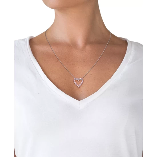 Wholesale ๐ฅฐ Giani Bernini Pink Cubic Zirconia Open Heart 18 Pendant Necklace In Sterling Silver, Created For Macy's ๐งจ 4 Wholesale ๐ฅฐ Giani Bernini Pink Cubic Zirconia Open Heart 18 Pendant Necklace In Sterling Silver, Created For Macy's ๐งจ - Image 4