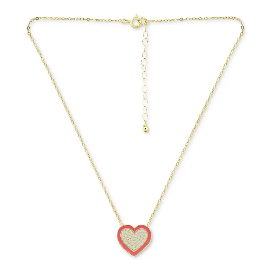 Best Pirce 🎉 Giani Bernini Cubic Zirconia & Enamel Heart Pendant Necklace, 16 + 2 Extender, Created For Macy's Sterling Silver 🛒 5 Best Pirce 🎉 Giani Bernini Cubic Zirconia & Enamel Heart Pendant Necklace, 16 + 2 Extender, Created For Macy's Sterling Silver 🛒 - Image 5