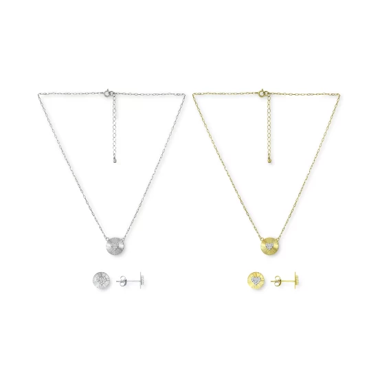 Best Pirce ❤️ Giani Bernini Cubic Zirconia Heart Cluster Disc Pendant Necklace & Stud Earrings Jewelry Collection, Created For Macy's Sterling Silver 🌟 2 Best Pirce ❤️ Giani Bernini Cubic Zirconia Heart Cluster Disc Pendant Necklace & Stud Earrings Jewelry Collection, Created For Macy's Sterling Silver 🌟 - Image 2