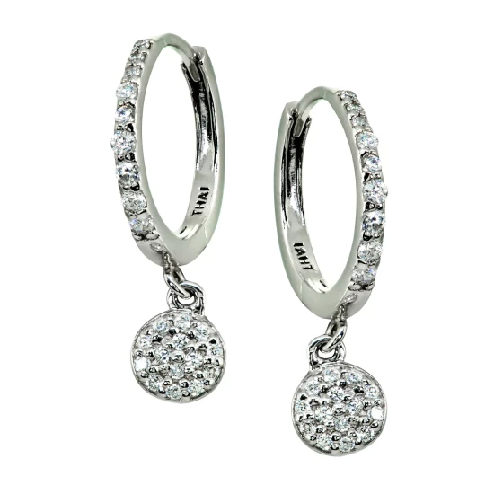 Promo ๐ Giani Bernini Pavรฉ Cubic Zirconia Disc Charm Drop Huggie Hoop Earring In Sterling Silver โ๏ธ 2 Promo ๐ Giani Bernini Pavรฉ Cubic Zirconia Disc Charm Drop Huggie Hoop Earring In Sterling Silver โ๏ธ - Image 2