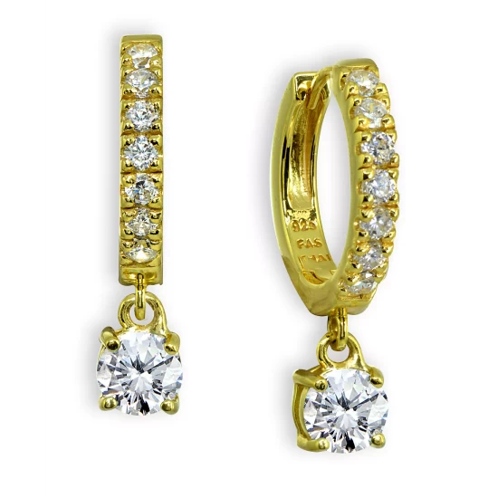 Best Pirce ✔️ Giani Bernini Cubic Zirconia Dangle Drop Huggie Hoop Earring In 18k Gold Plated Sterling Silver ⌛ 2 Best Pirce ✔️ Giani Bernini Cubic Zirconia Dangle Drop Huggie Hoop Earring In 18k Gold Plated Sterling Silver ⌛ - Image 2
