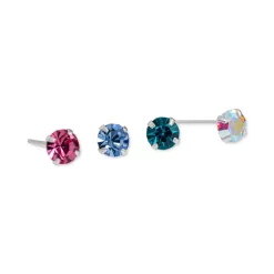 Promo 👏 Giani Bernini 4-Pc. Set Fine Crystal Stud Earrings In Sterling Silver, Created For Macy's Multi 🌟 -Giani Bernini Shop unnamed file 664