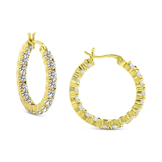 Budget โ๏ธ Giani Bernini Cubic Zirconia In & Out Small Hoop Earrings In 18k Gold-Plated Sterling Silver, 1, Created For Macy's Gold Over Silver ๐งจ 4 Budget โ๏ธ Giani Bernini Cubic Zirconia In & Out Small Hoop Earrings In 18k Gold-Plated Sterling Silver, 1, Created For Macy's Gold Over Silver ๐งจ - Image 4