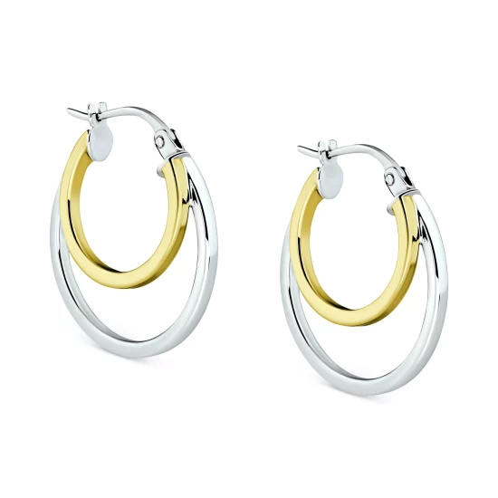 Budget ๐ Giani Bernini Double Hoop Earrings In Sterling Silver & 18k Gold-Plate, Created For Macy's Gold Over Silver โ 4 Budget ๐ Giani Bernini Double Hoop Earrings In Sterling Silver & 18k Gold-Plate, Created For Macy's Gold Over Silver โ - Image 4