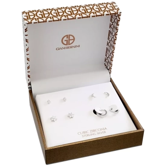 Best Pirce 🔔 Giani Bernini 5-Pc. Set Cubic Zirconia Stud Earrings, Created For Macy's Silver ✔️ 2 Best Pirce 🔔 Giani Bernini 5-Pc. Set Cubic Zirconia Stud Earrings, Created For Macy's Silver ✔️ - Image 2