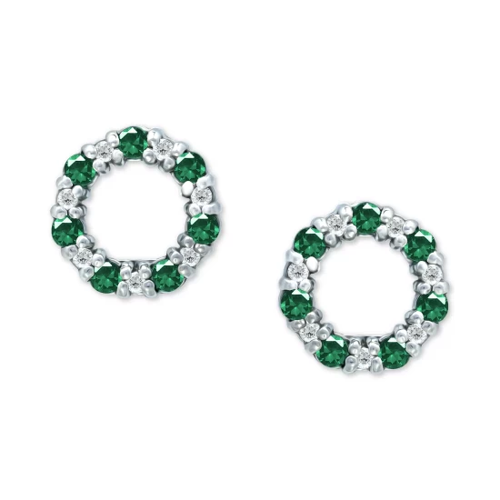 Budget 🛒 Giani Bernini Lab-Created Ruby (1/2 Ct. T.w.) & Cubic Zirconia Circle Stud Earrings In Sterling Silver (Also In Lab-Created Green Quartz), Created For Macy's ❤️ 4 Budget 🛒 Giani Bernini Lab-Created Ruby (1/2 Ct. T.w.) & Cubic Zirconia Circle Stud Earrings In Sterling Silver (Also In Lab-Created Green Quartz), Created For Macy's ❤️ - Image 4