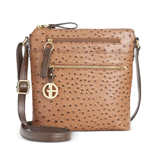 Best deal π Giani Bernini Embossed Faux Ostrich Crossbody, Created For Macy's Mocha/gold π 2 Best deal π Giani Bernini Embossed Faux Ostrich Crossbody, Created For Macy's Mocha/gold π - Image 2