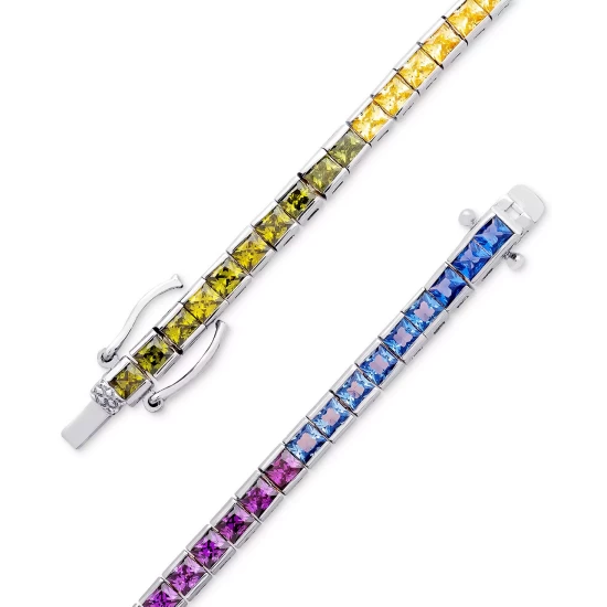 Cheap 🌟 Giani Bernini Multicolor Cubic Zirconia 18 Collar Necklace In Sterling Silver, Created For Macy's 😀 4 Cheap 🌟 Giani Bernini Multicolor Cubic Zirconia 18 Collar Necklace In Sterling Silver, Created For Macy's 😀 - Image 4