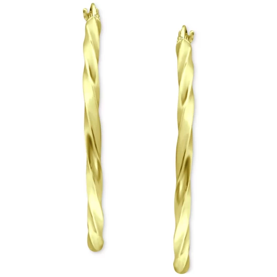 Deals ⌛ Giani Bernini Large Twist Hoop Earrings In 18k Gold-Plated Sterling Silver, 2-3/8, Created For Macy's Gold Over Silver ✨ 4 Deals ⌛ Giani Bernini Large Twist Hoop Earrings In 18k Gold-Plated Sterling Silver, 2-3/8, Created For Macy's Gold Over Silver ✨ - Image 4