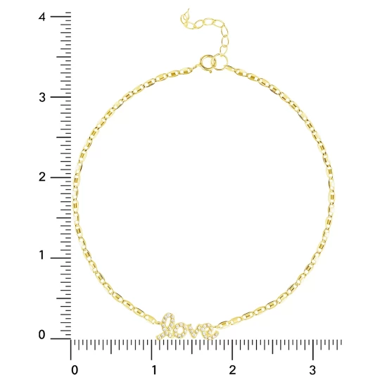 Outlet ⌛ Giani Bernini Cubic Zirconia Love Script Ankle Bracelet In 18k Gold-Plated Sterling Silver, Created For Macy's 👍 5 Outlet ⌛ Giani Bernini Cubic Zirconia Love Script Ankle Bracelet In 18k Gold-Plated Sterling Silver, Created For Macy's 👍 - Image 5