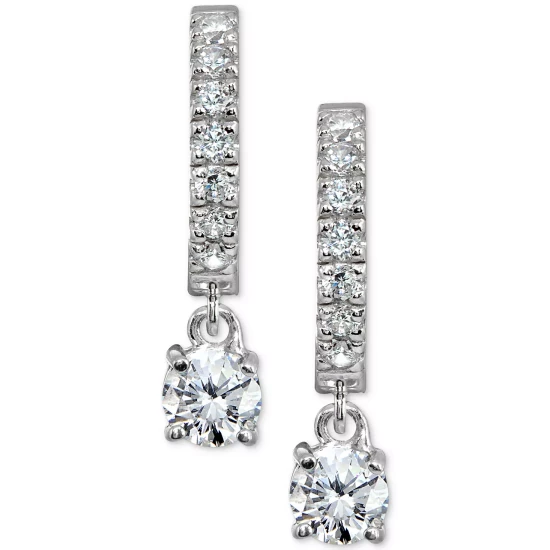 Brand new ✔️ Giani Bernini Cubic Zirconia Dangle Drop Huggie Hoop Earring In Sterling Silver Or 18k Gold Over Silver (Also Available In Lab Created Opal) Lt Green/silver 👍 4 Brand new ✔️ Giani Bernini Cubic Zirconia Dangle Drop Huggie Hoop Earring In Sterling Silver Or 18k Gold Over Silver (Also Available In Lab Created Opal) Lt Green/silver 👍 - Image 4