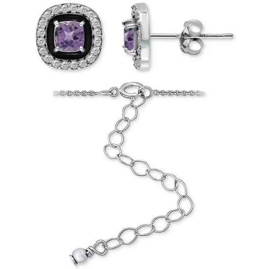 Best Pirce ⌛ Giani Bernini 2-Pc. Set Blue Topaz (1/2 Ct. T.w.), Cubic Zirconia & Enamel Pendant Necklace & Matching Stud Earrings (Also In Lab-Created Opal, Green Quartz, & Amethyst), Created For Macy's Opal/blue 🎁 5 Best Pirce ⌛ Giani Bernini 2-Pc. Set Blue Topaz (1/2 Ct. T.w.), Cubic Zirconia & Enamel Pendant Necklace & Matching Stud Earrings (Also In Lab-Created Opal, Green Quartz, & Amethyst), Created For Macy's Opal/blue 🎁 - Image 5