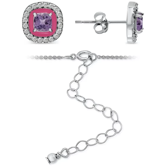 Best Pirce ⌛ Giani Bernini 2-Pc. Set Blue Topaz (1/2 Ct. T.w.), Cubic Zirconia & Enamel Pendant Necklace & Matching Stud Earrings (Also In Lab-Created Opal, Green Quartz, & Amethyst), Created For Macy's Opal/blue 🎁 9 Best Pirce ⌛ Giani Bernini 2-Pc. Set Blue Topaz (1/2 Ct. T.w.), Cubic Zirconia & Enamel Pendant Necklace & Matching Stud Earrings (Also In Lab-Created Opal, Green Quartz, & Amethyst), Created For Macy's Opal/blue 🎁 - Image 9